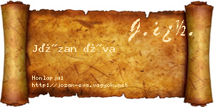 Józan Éva névjegykártya