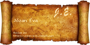 Józan Éva névjegykártya